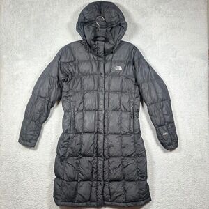 The North Face 600 Fill Down Parka Hooded Puffer Long Jacket Black Women's M
